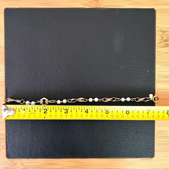 AMCO 1/20 14k Gold Filled Bracelet Vintage Faux Pearls - Picture 10 of 10